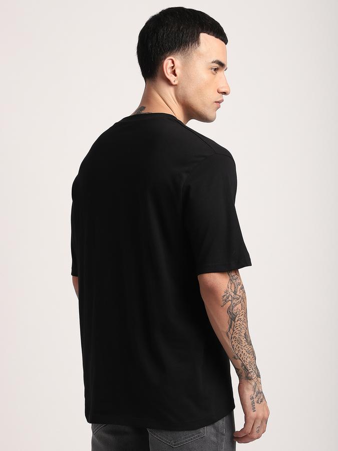 Men Cotton Relaxed Fit Crew Neck Typographic T-shirt