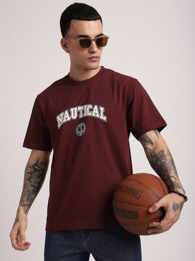 Men Cotton Relaxed Fit Crew Neck Graphic T-shirt